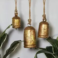 Retro Style Copper Cow Bell Hanging Lanyard Wind Chimes Handmade Shabby Country Vintage Brass Cow Bells Ornament 1
