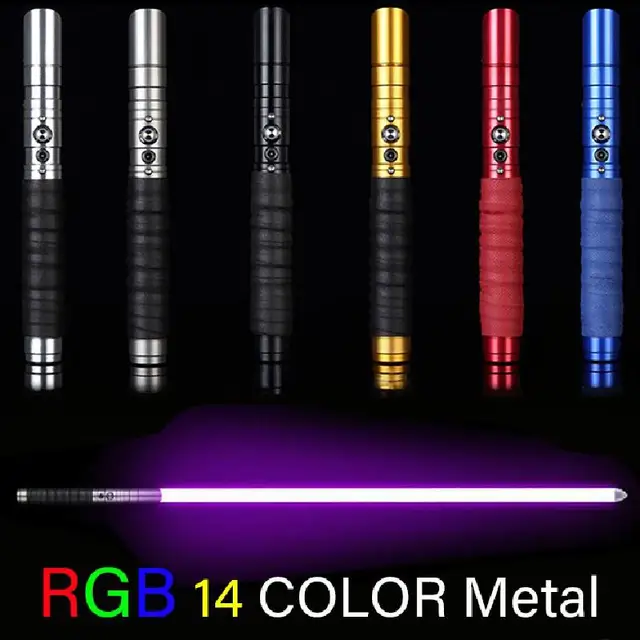 100cm Lightsaber star wars Rgb Metal Handle Laser Sword 14color Change 3sound Effect Light Saber Children's Cosplay Toys Gift 1