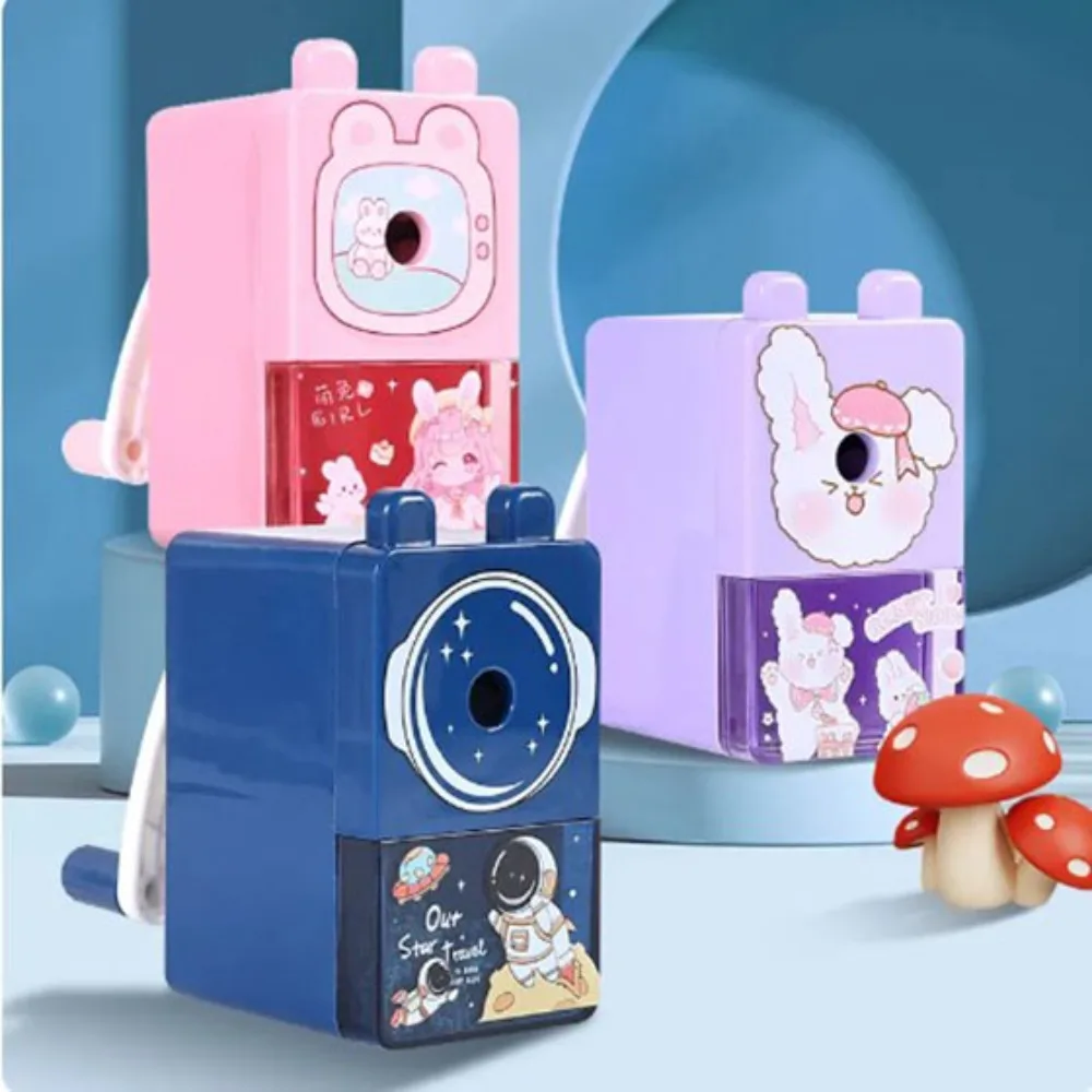 

Large Capacity Chip Box Cartoon Pencil Sharpener Wear Resistant Plastics Single Hole Pencil Sharpener Sharp Rolling Knife