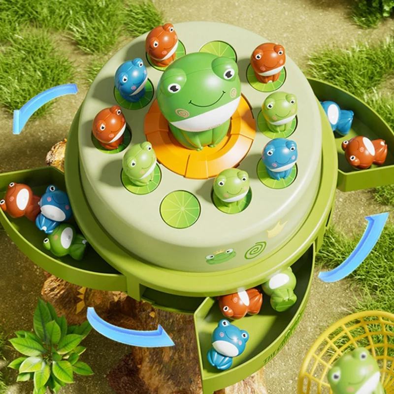 Kid Toy Launch Frog Cartoon Flying Frog Catching Development Sensory Interaction Puzzle Toy 5
