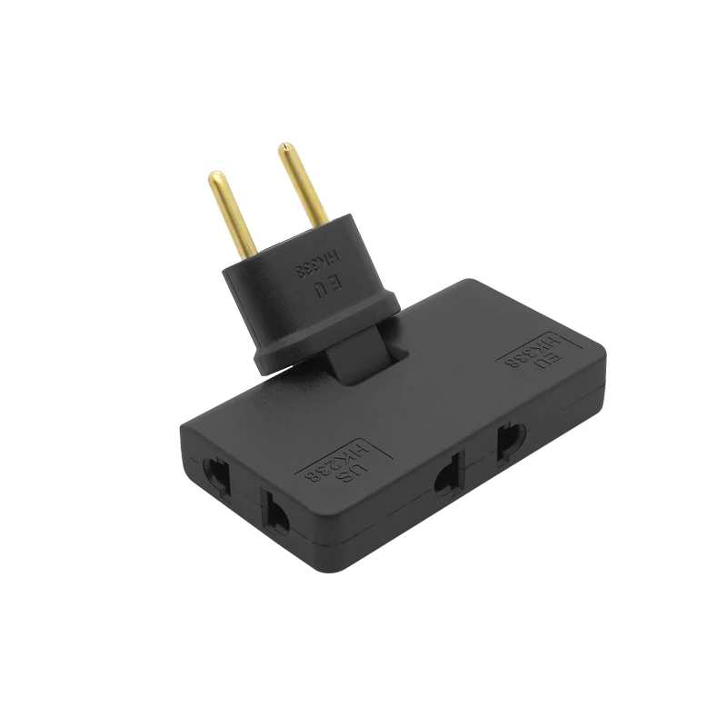 Adaptador de enchufe de la UE, extensión plegable, convertidor de viaje