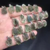 Unit One Piece 925 Silver Buckle With Good Quality Natural Moldavite Crystal Healing Random Shape Pendant 1