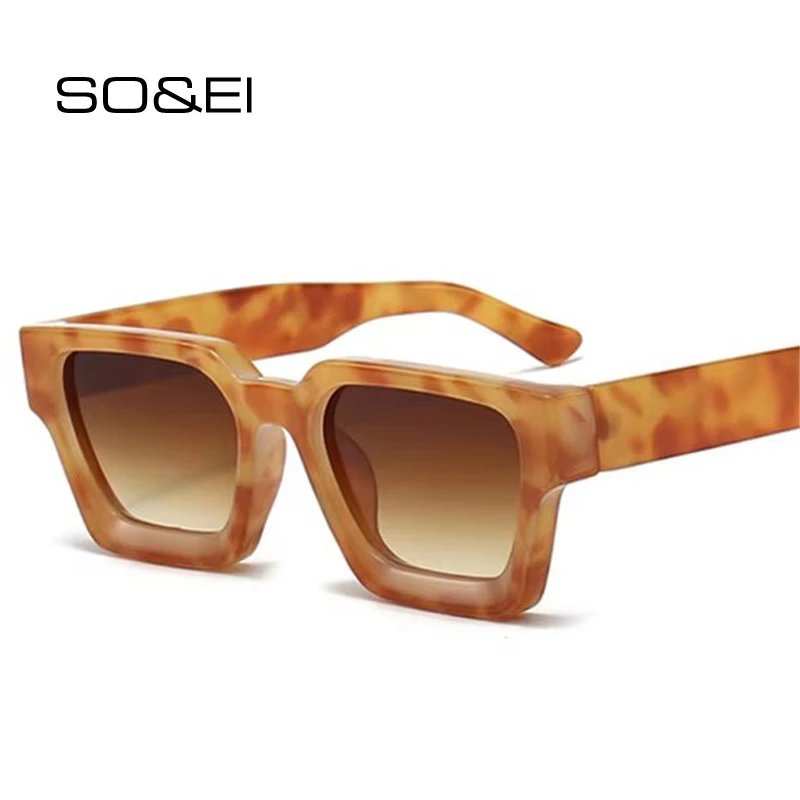 SO&EI Ins Beliebte Fashion Square Frauen Luxus Sonnenbrille Retro Marke Designer Männer Trend Grün Rot Shades UV400 Sonnenbrille