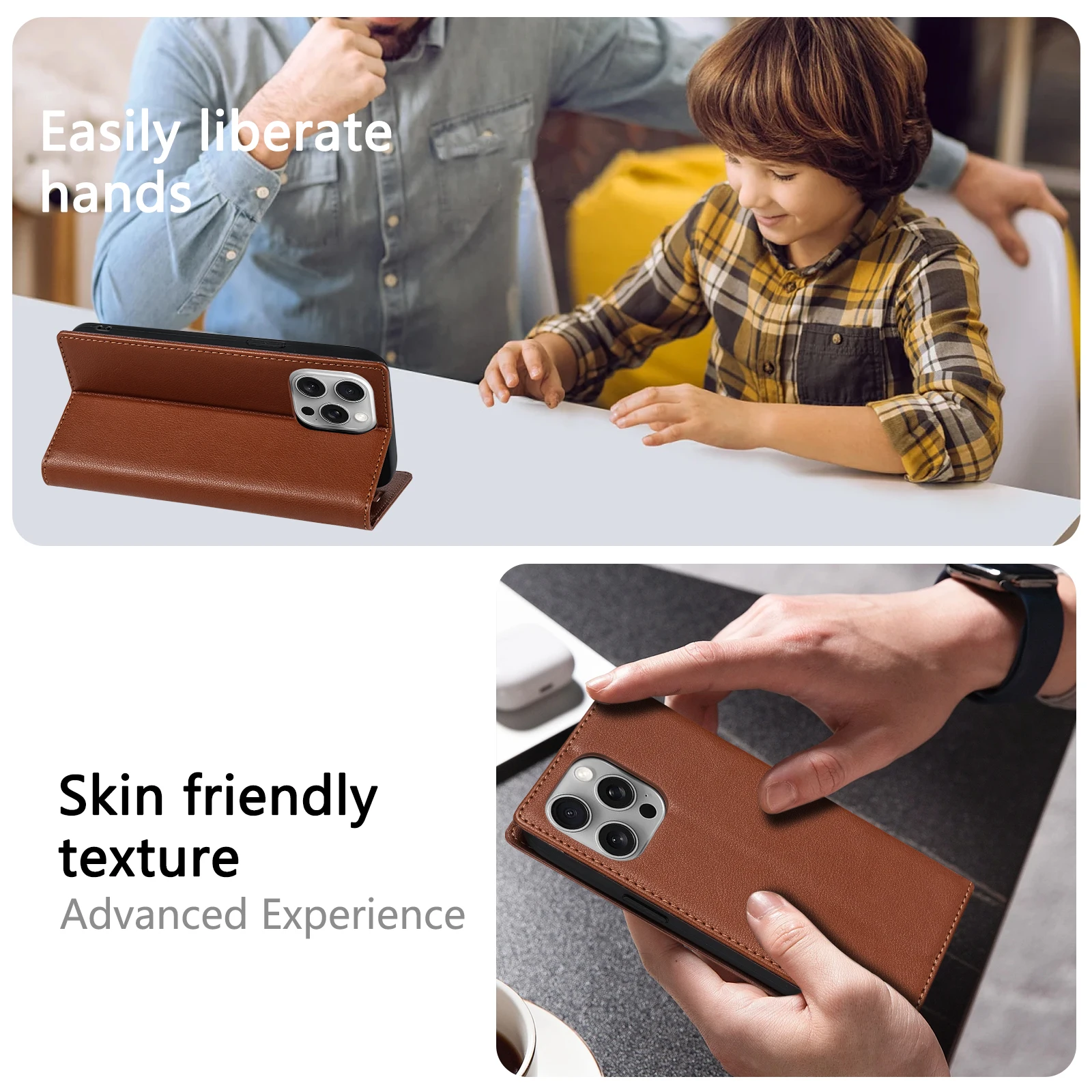 Sleek Retro Flip Leather Wallet Case with Card Slot Holder