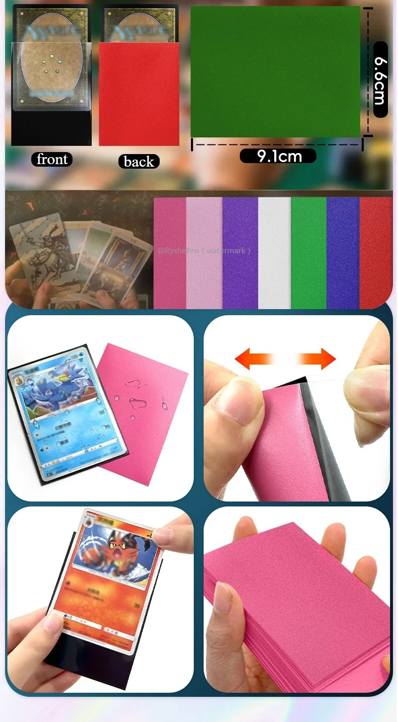 100 Stück Matte Kartenhüllen TCG für Magic Kartenhüllen Kartenspiel 66×91mm Kartenschutz für PKM MTG PTCG Sammel- und Sportkartenspiele – Detail 6