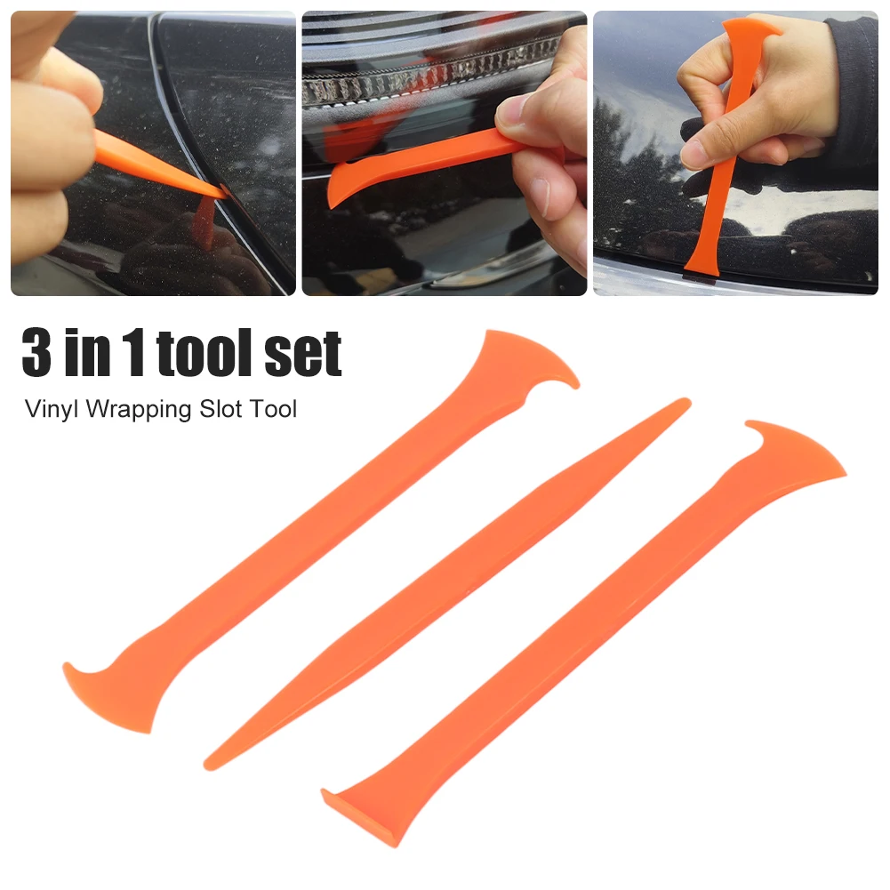 

NEW 3 PCS Vinyl Car Wrap Tools Micro Stick Squeegee Window Tint Kit Corner Scraper Curve Groove Plug Tool Gap Film Cutter