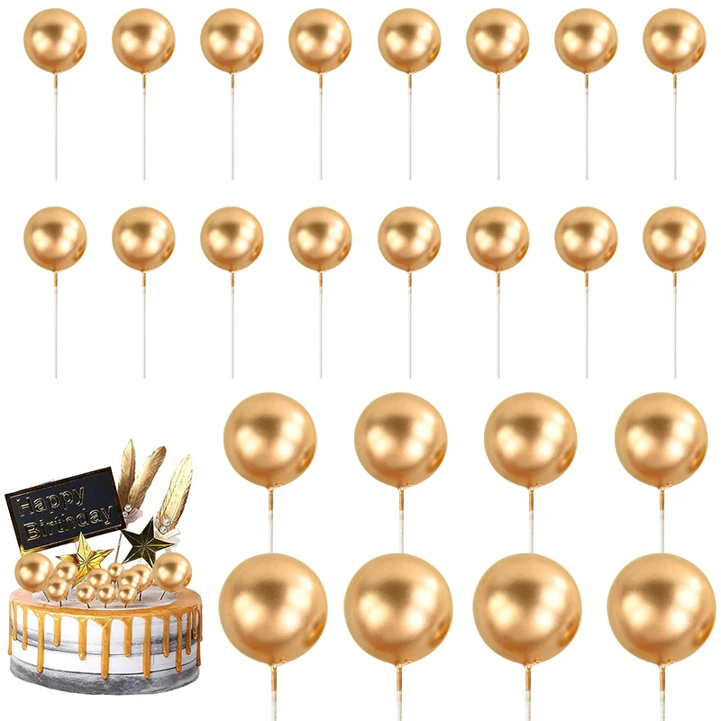 

10pcs Foam Balloon Cake Topper Happy Birthday Baby Shower Wedding Party DIY Cake Decoration Supplies Mini Balloon Cupcake Topper
