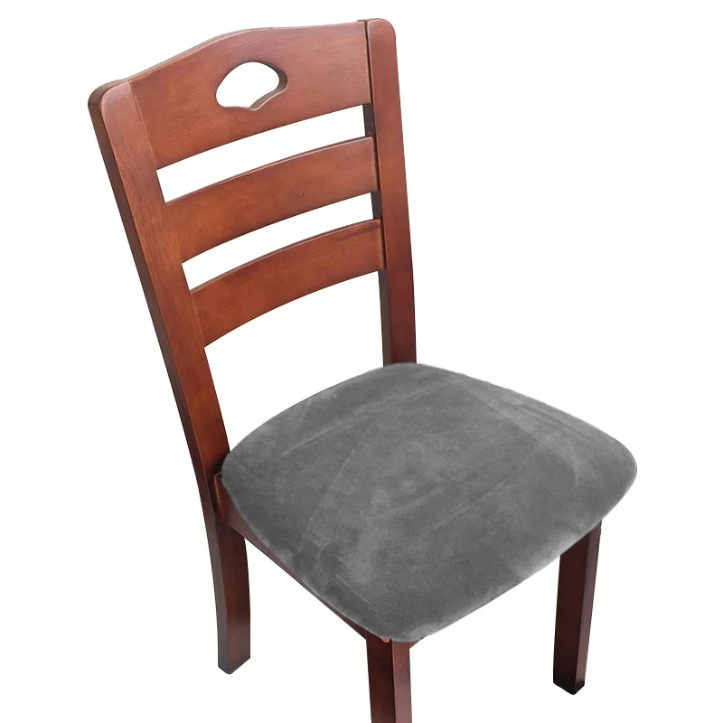 thumbnail image 1 of Fundas de cojín de asiento de tela de terciopelo Súper suave, fundas elásticas para sillas, Hotel, banquete, comedor, sala de estar, 1/2/4/6 piezas, 1 of 5
