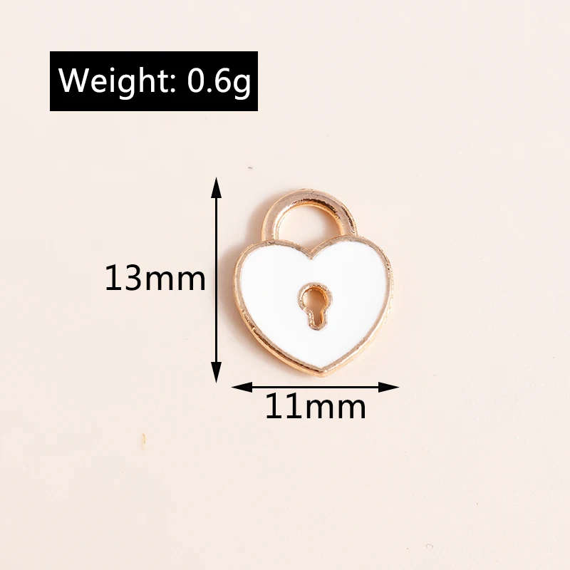 20 Stück 15x17mm Niedliche Emaille-Herzanhänger für die Herstellung von Halsketten, Ohrringen, Armbändern, DIY-Bastelbedarf, Schmuckzubehör – Detail 16