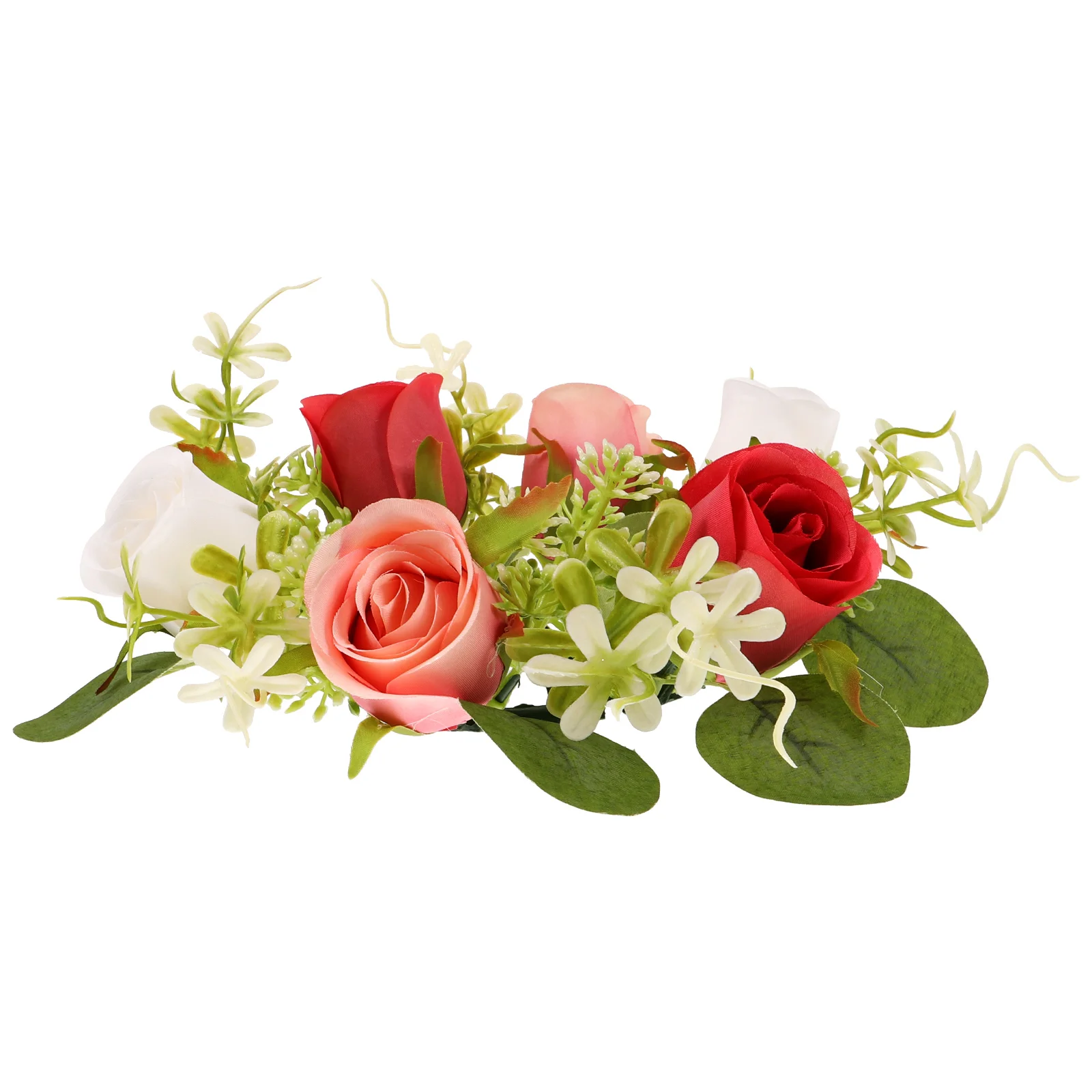 

Decoration Garland Mini Wreaths Table Party Flowers Rings for Pillars Silk Artificial