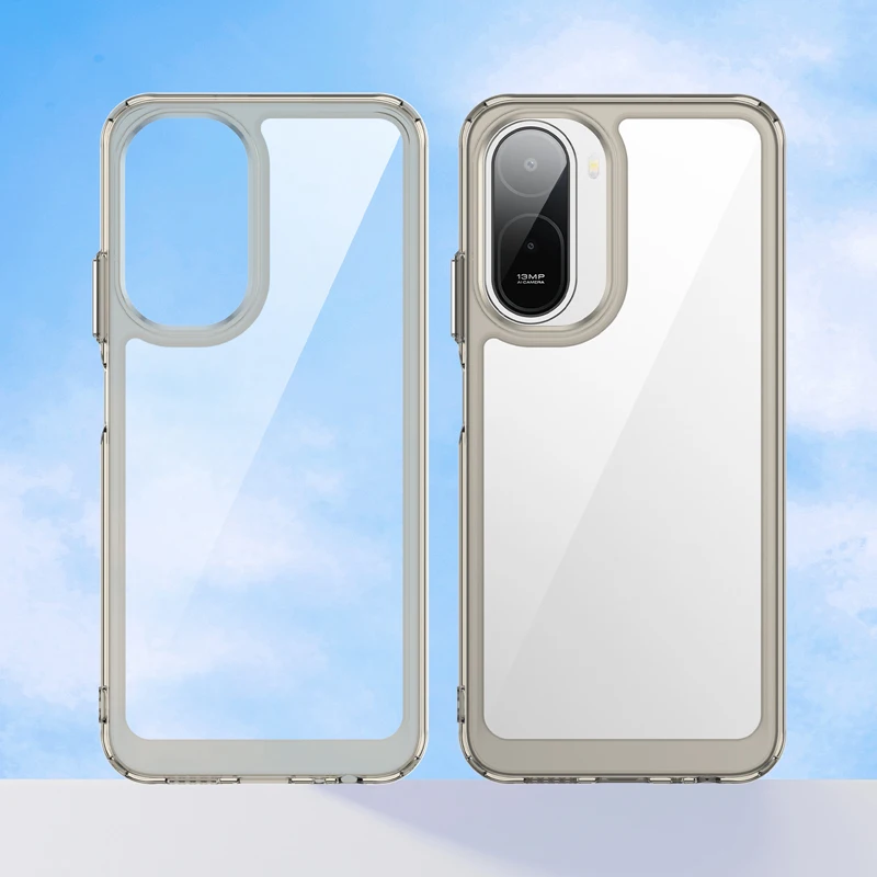 Clear Hard PC + Soft TPU Bumper Transparent Back Phone Cover