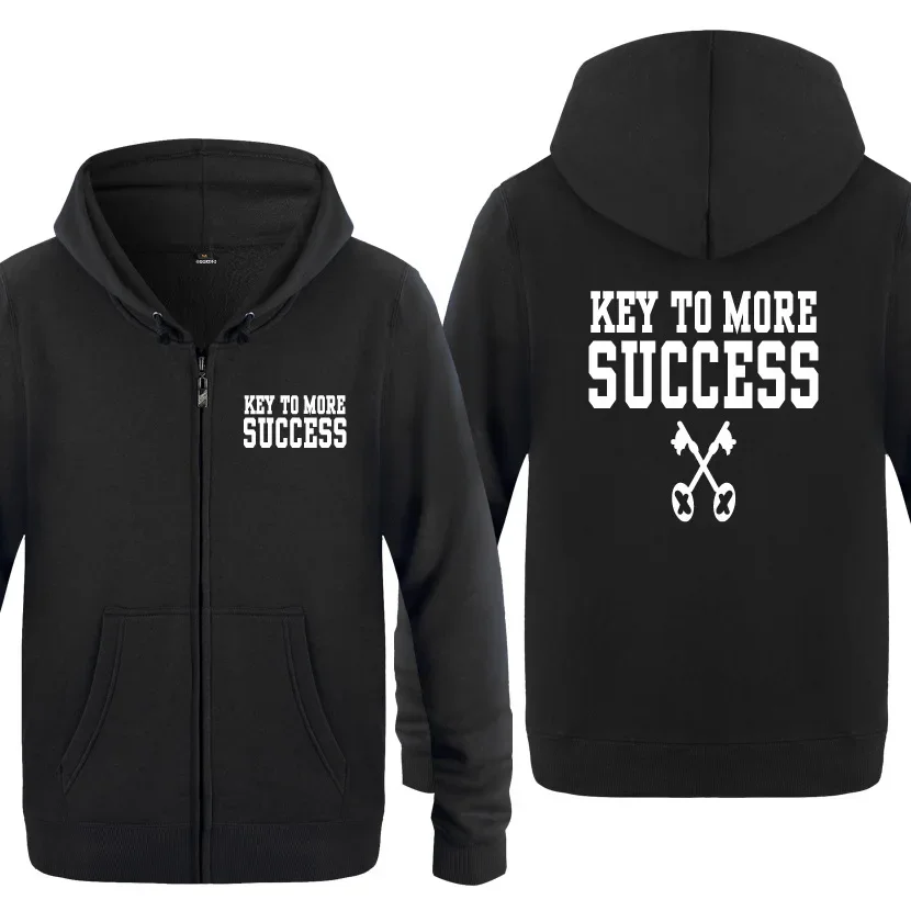 

Creative and Innovative Hooded Men's Fleece Long Sleeved Hooded Zippered Jacket Winter Hip-hop Sweatshirt
