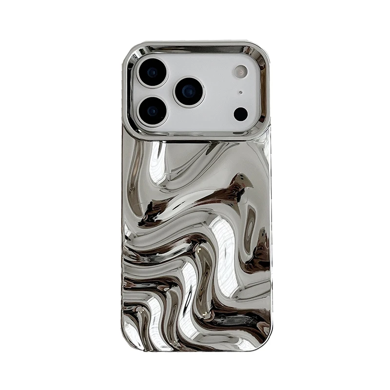 Stylish 3D Bump Wave Shiny Pink Shockproof Phone Case