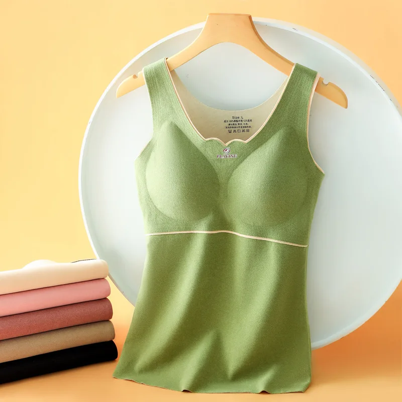

Oxygen-loving 2.0 German velvet non-marking thermal vest women's pile thick close-fitting heat underwear vest new with chest