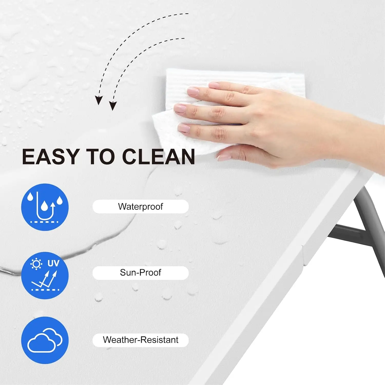 2 Pack Foldable Table 6ft, Plastic , Portable Heavy Duty Dining  with Lock Function & Carrying Handle, Outdoor Indoor Foldable