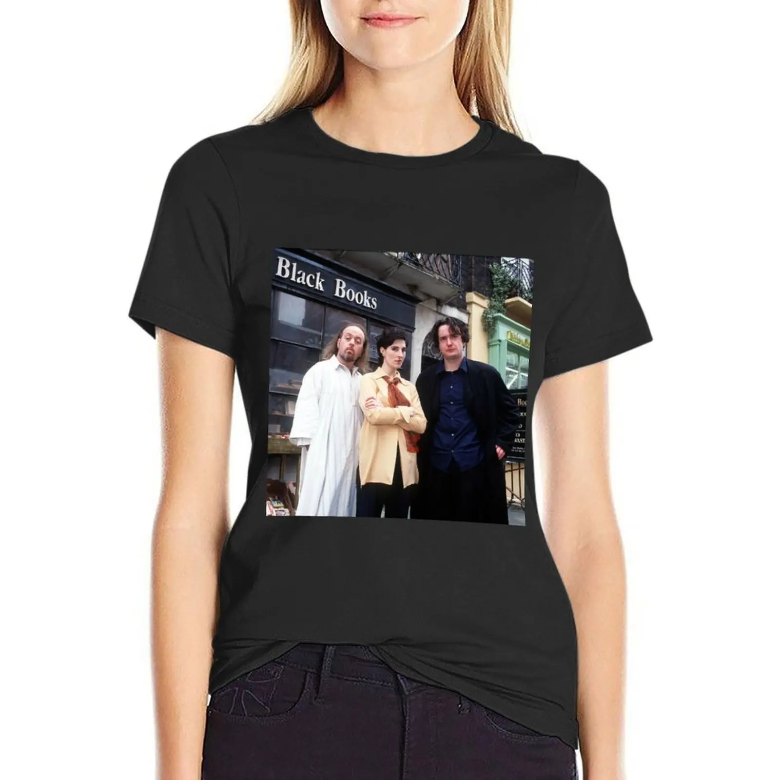 

Black Books T-Shirt summer clothes tops animal print shirt for girls shirts graphic tees Woman T-shirts