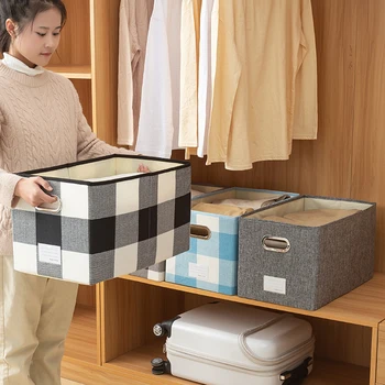 Fold Non-woven Fabric Storage Box Gray Home Supplies Clothing Underwear Sock And Kid Toy Storage Organizer Cosmetics