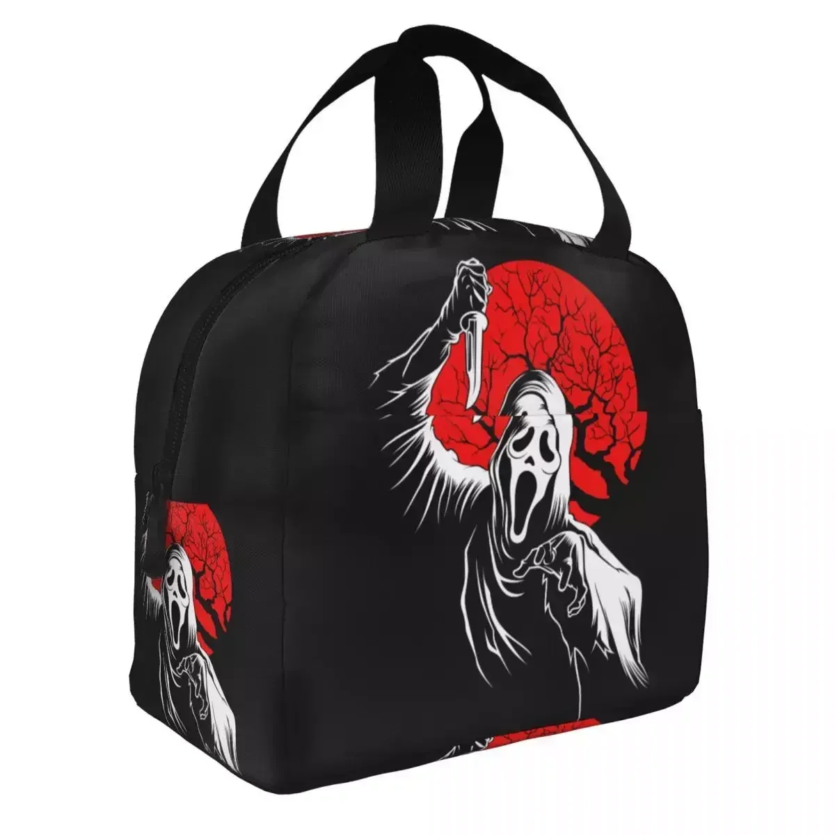 

Scream Ghostface Thermal Insulated Lunch Bag Horror Killer Tv Movie Resuable Lunch Tote for Work School Travel Storage Food Box