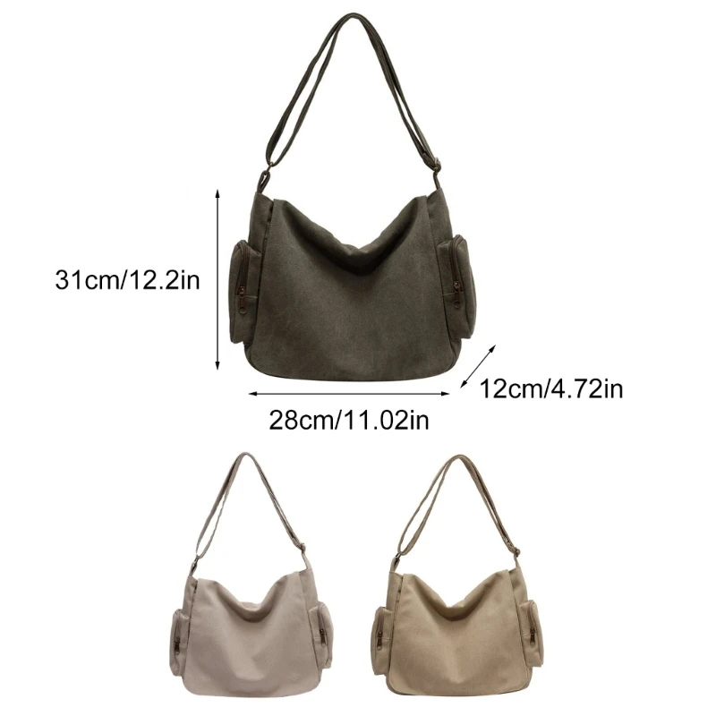 Casual Large Capacity Sling Bag for Women Fashionable Satchel Canvas Shoulder Pack Crossbody Bag for Daily Use