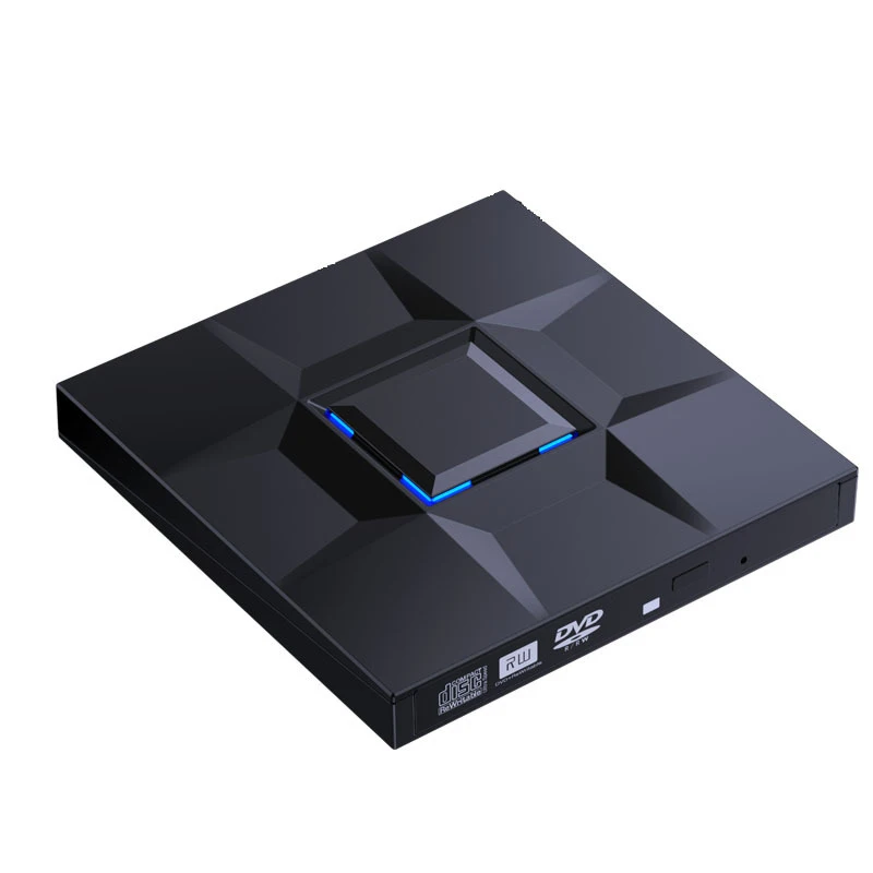 External CD/DVD Drive for Laptop with Light , USB 3.0 Type-C USB Portable player for CD DVD +/-RW Disk Drive CD ROM Burner
