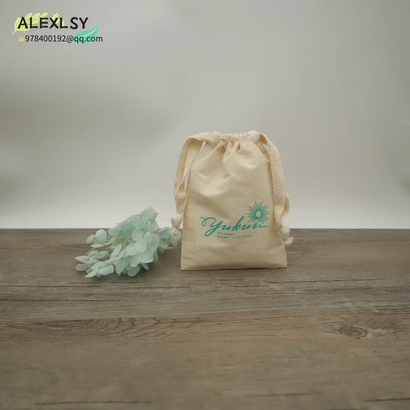 Cotton Gift Bags Packaging Jewelry Cosmetic Wedding Party Storage Reusable Sachet for Candy Drawstring Pouches Print Logo 50pcs 10pcs bohemian multicolored linen fabric drawstring packaging bags reusable handmade jewelry wedding gift pouch bags 12 9 5cm