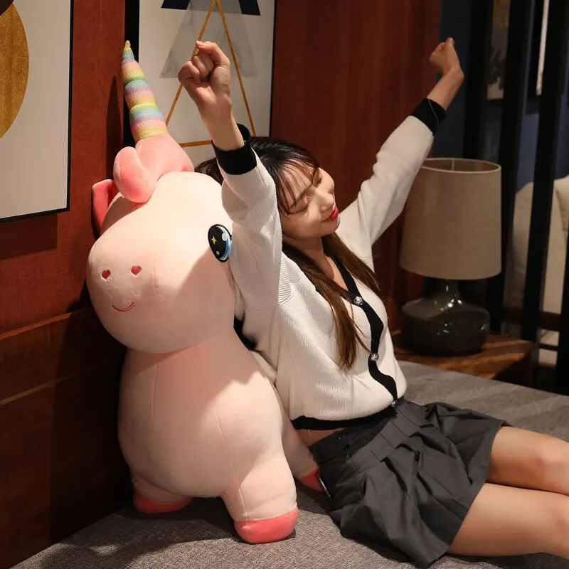 Unicorn Plush Toy Standing Rainbow Unicorn Plush Pillow Home Decoration Children's Toys Birthday Gift plush toy