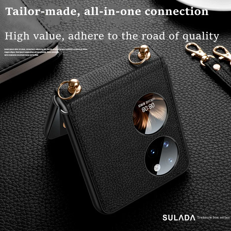 For Huawei P50 Pocket case SULADA treasure box PC lanyard hard case funda P50 Pocket folding phone case