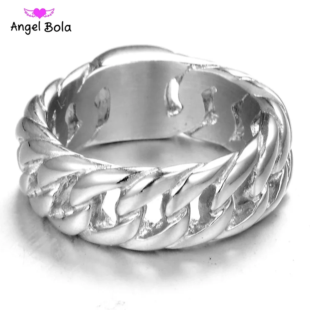 

Hot Sale Finger Art Retro Silver Buddha Ring Punk Biker Jewelry Wide Chain Ring Drop Shipping