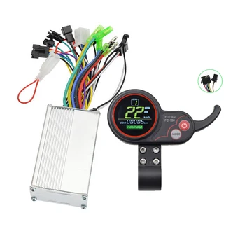 Controller per scooter elettrico BLDC 24V/36V/48V/60V 15A 250W 350W, driver di velocità brushless per e-bike LH-100 con acceleratore a pollice e display LCD