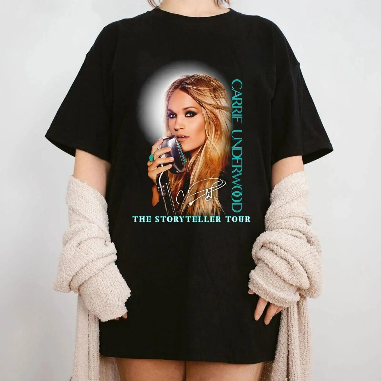 Vtg Carrie Underwood The Story Teller Tour Cotton Black S-234Xl T-Shirt H213