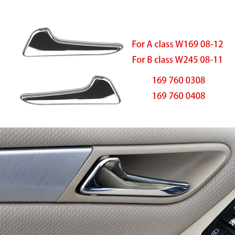 Auto Interieur Deurklink Voor Mercedes Voor Benz A-Klasse W169 B-Klasse W245 Verchroomde Auto Binnen Interieur Deurgrepen Panel Trim Pull Bar Links Rechts Voor Achter Binnendeur handvat (Color : Blac