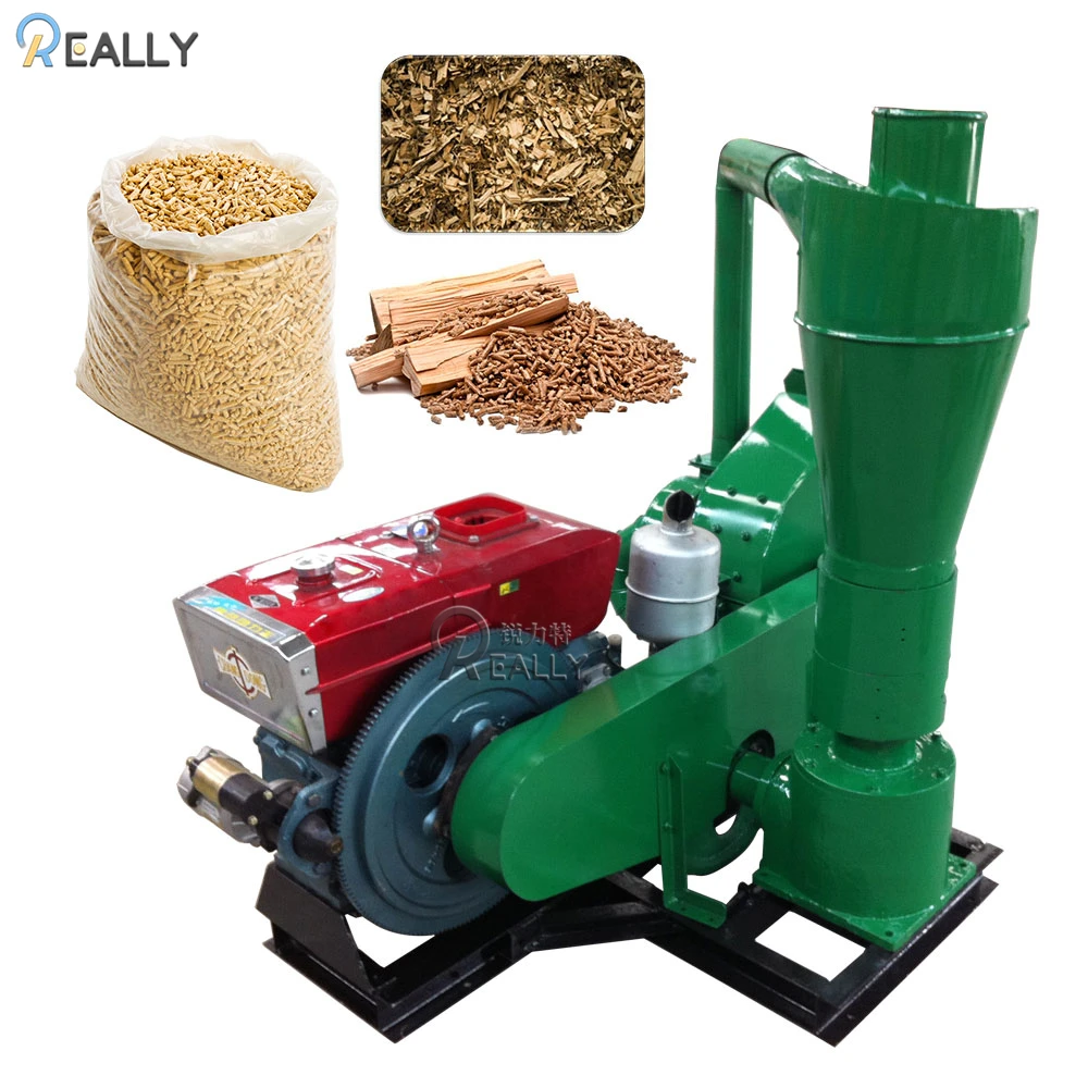 100-120 KG/H Diesel Combined Type Of Hammer Mill With Wood Pellet Machine Feed Pellet Granulator Machine