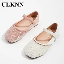

Kid's Flats 2022 Children Princess Pink Flower Shoes During Single Sequined Shoe Performance White Party Shoes For Girls