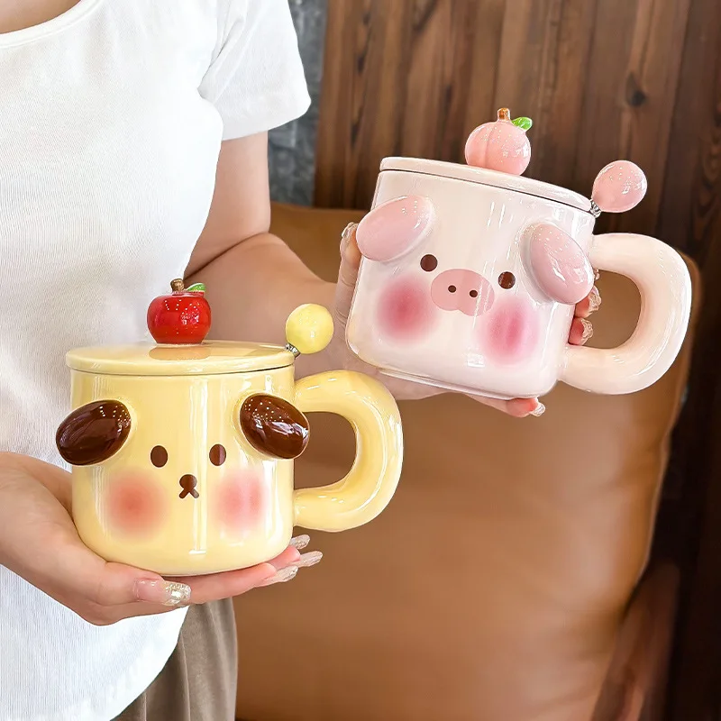 Couple Ceramic Mug with Lid Gift Set - A Dolce Surprise