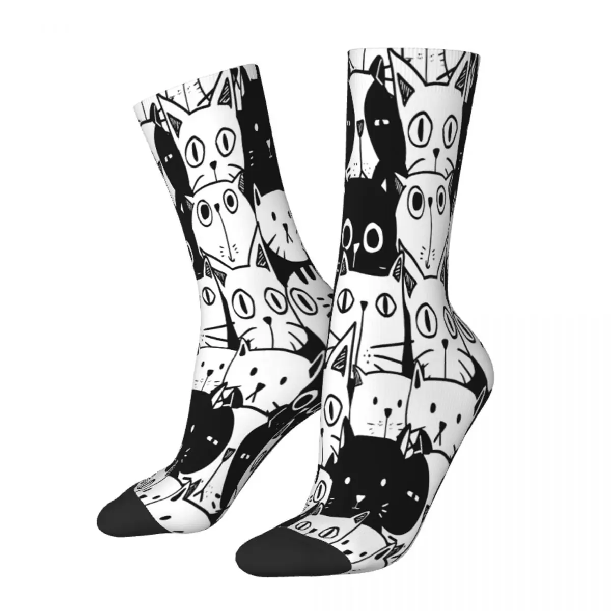 

Носки мужские/женские зимние из полиэстера с рисунком кота и космических животных