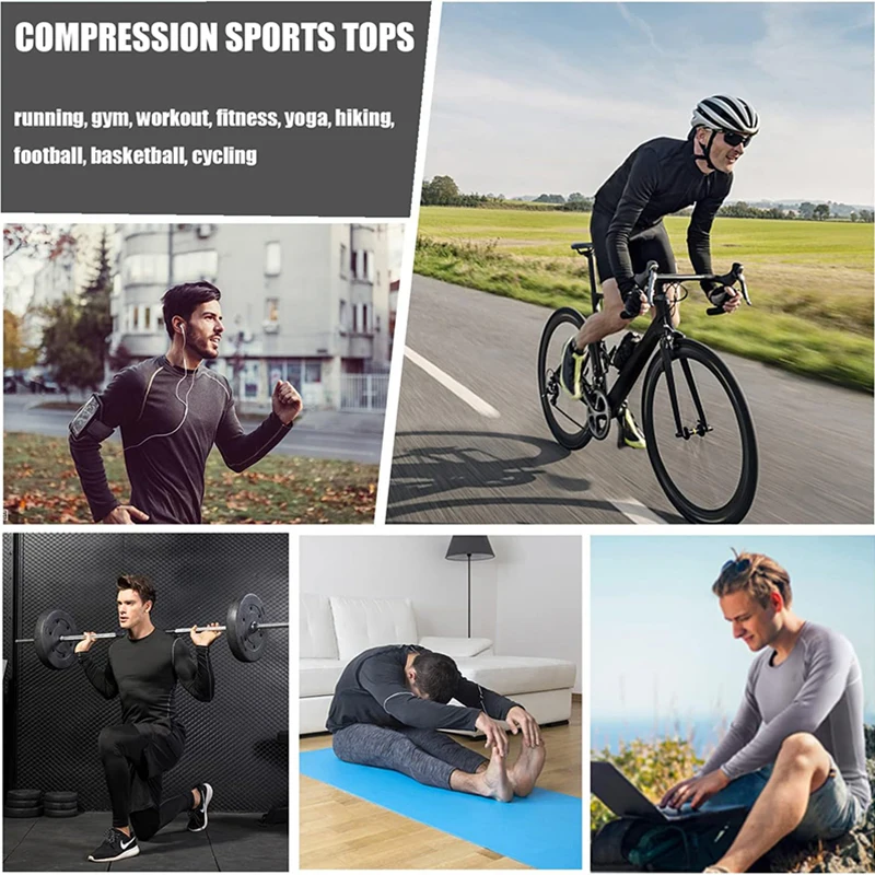Men\'s Compression Short Sleeve T-shirt Tights Top Workout Fitness Running Basketball Yoga Sportswear Seamless Sports Clothes