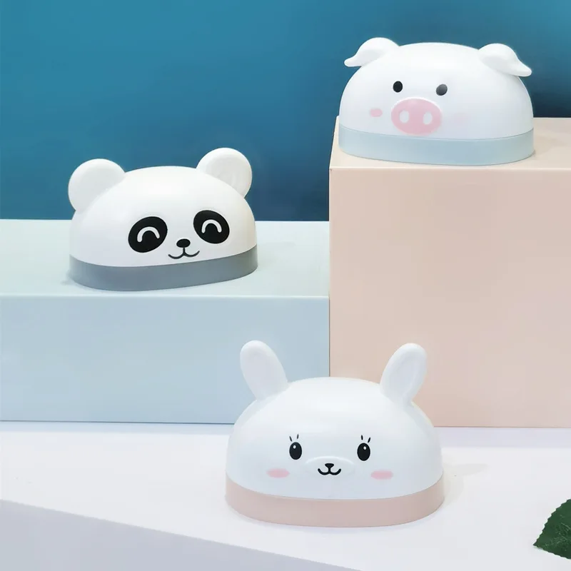 

1 Pcs Cute Kawaii Bathroom Soap Dish Box Rabbit Panda Pig Cartoon Soap Holder Home Shower Travel Container Soap Tray Drainer Box
