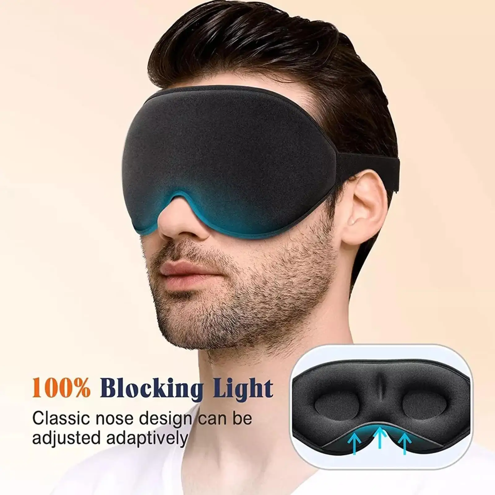 

3D Sleep Mask Blindfold Sleeping Aid Eye Mask Soft Memory Foam Face Mask Eyeshade 99% Blockout Light Slaapmasker Eye Cover Patch