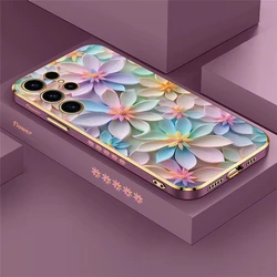Ultra Soft Silicone Shockproof Case with Flower Pattern and Plating Finish for S21 Ultra 5G (Purple-680)