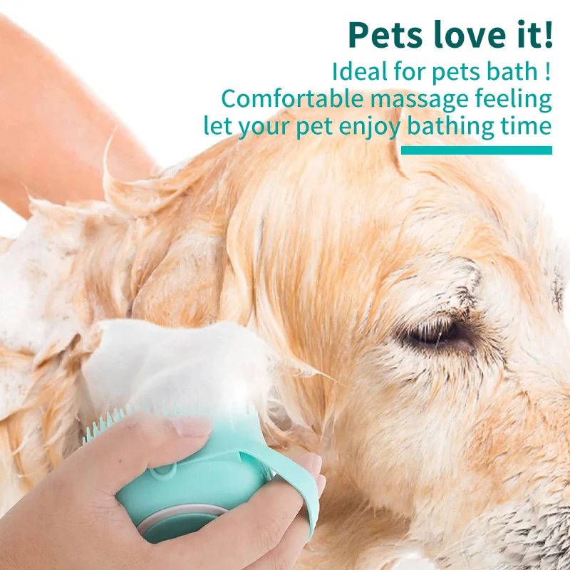 Pet Shampoo Massager Brush Bathroom Puppy Cat Massage Comb Grooming Shower Brush 1PC cat grooming brush