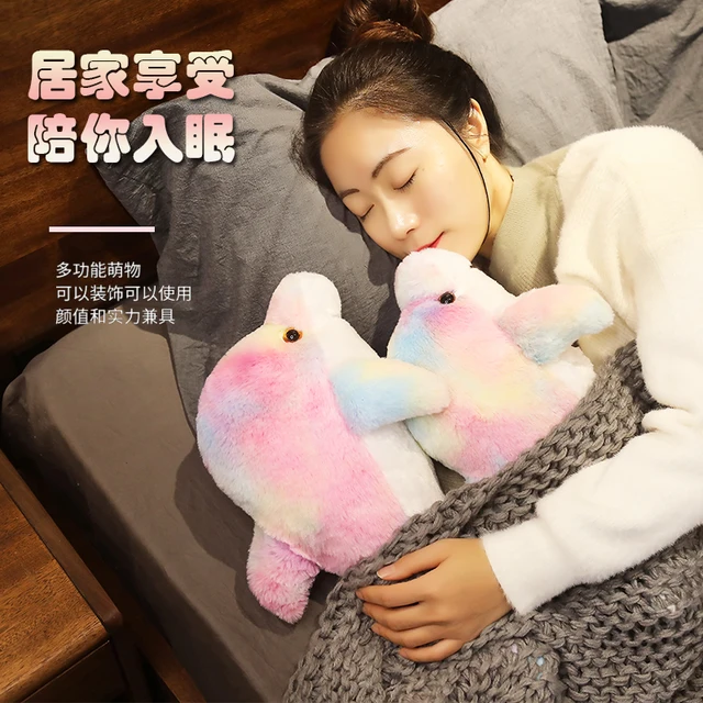 45cm 30cm Rainbow Creative Light Up Led Dolphin Stuffed Animals Plush Toy Colorful Fish Glowing Christmas Gift For Kids Pillow 4