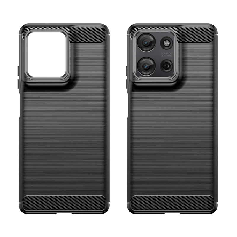 Carbon Fiber Shockproof TPU Phone Case - Sleek Protective Back Cover