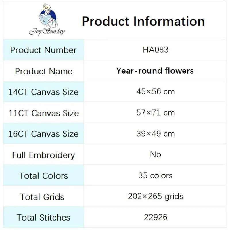 Twelve Months Flowers Cross Stitch 14CT 16CT 11CT White Canvas Print Fabric Embroidery Set DIY Floral Patterns Home Decor Crafts