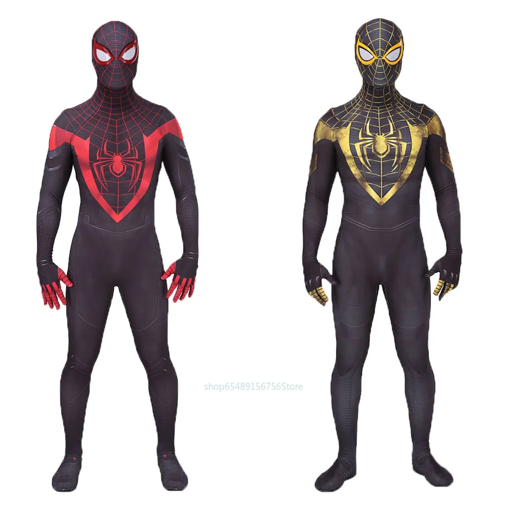 

Anime Superhero Spiderman 2 Kids Adult Tights Cosplay Costume Game PS5 Miles Morales Bodysuit Halloween Christmas Party Gift