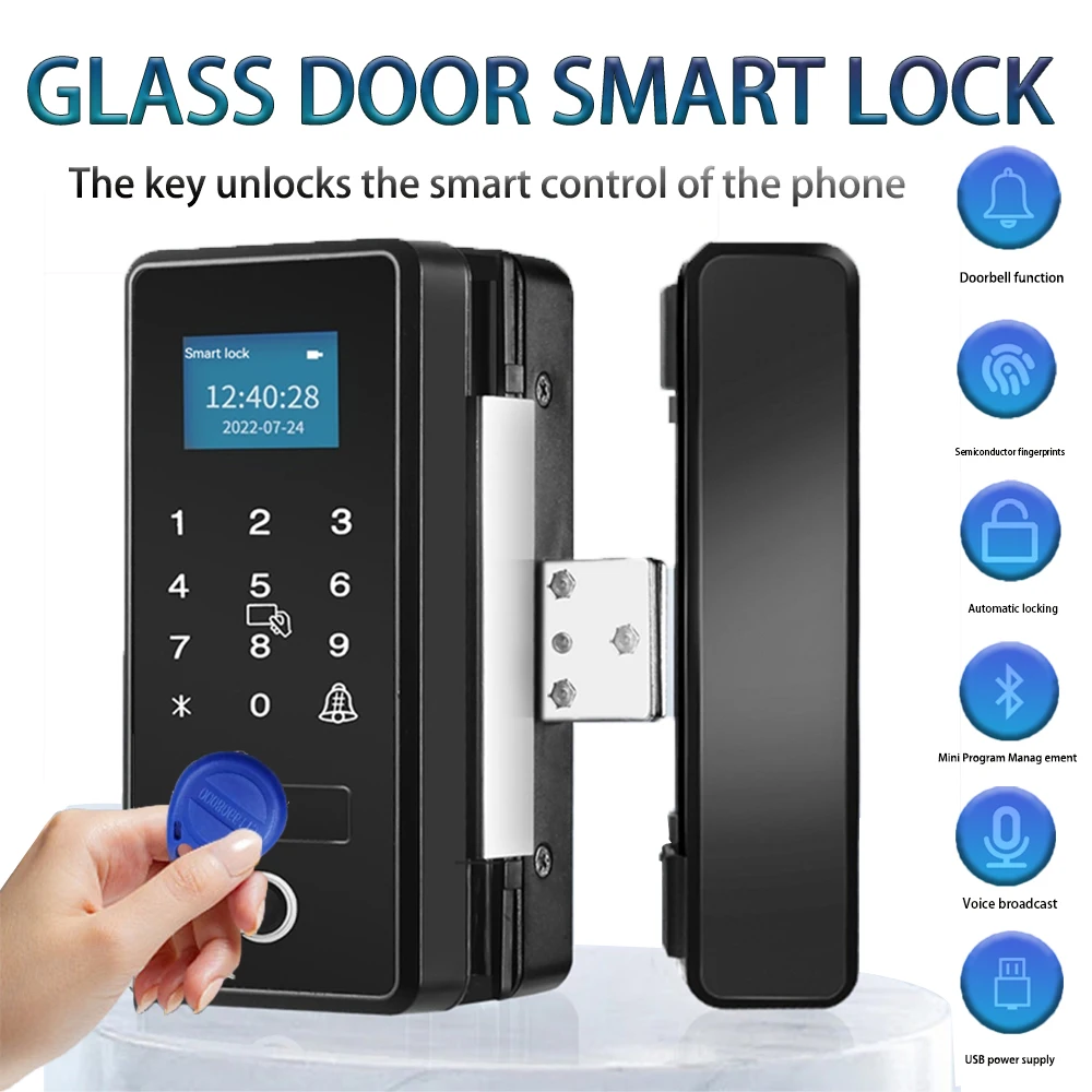 Fingerprint Waterproof Outdoor Garden Lock Remote Control TTLock App Code Keyless Smart Door Lock Electric Rim and Gateway