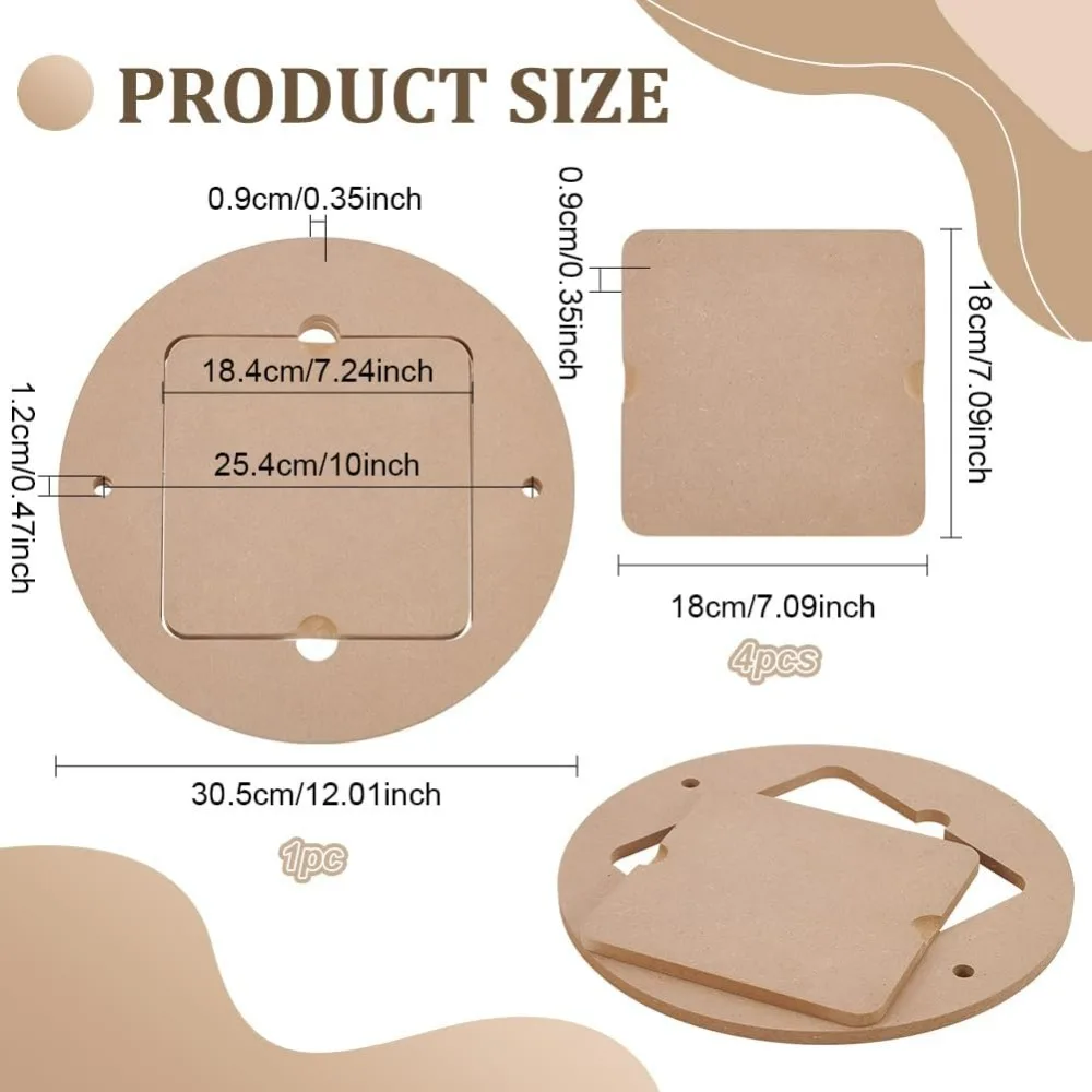 11.8inch Diameter Pottery Wheel Bats with 4pcs Square Inner Bats Pre Drilled Round Clay Throwing for Potters Clay Artists pottery tools clay sculpting tools pottery sculpting tools clay craft tool