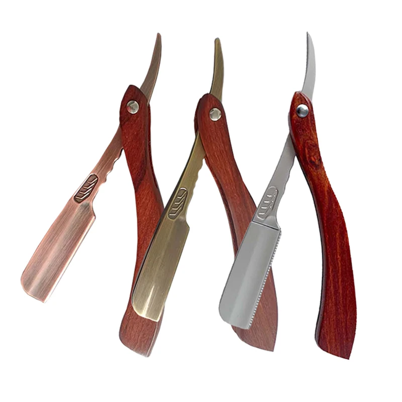 Whityle 02G Bartschneider, zusammenklappbarer Rasierer aus Holz mit 10 austauschbaren AC-Klingen, Metallrasiermesser für Anfänger und Friseure – Detail 1