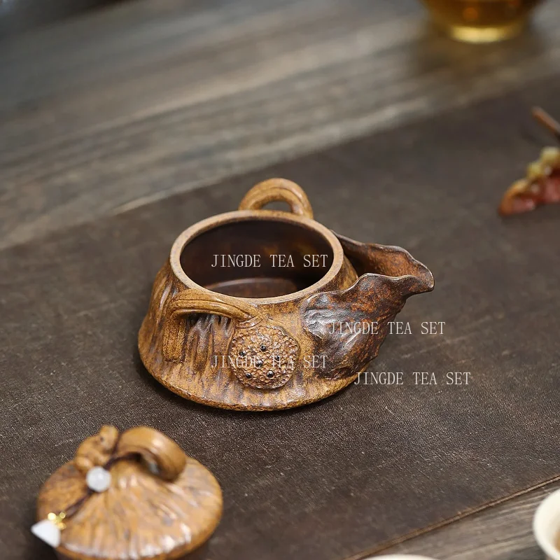 190ml Yixing Purple Clay Teapot Original Ore Section Mud Creative Frog Lotus Seed Hand-held Kung Fu Tea Set Chinese Tea Kettle