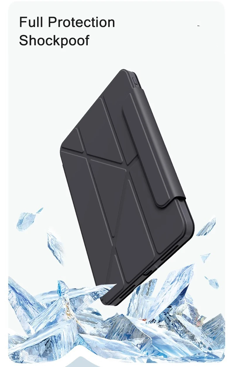 Versatile Foldable Leather Stand Case with Soft Silicone Cover, Fits Multiple Tablets