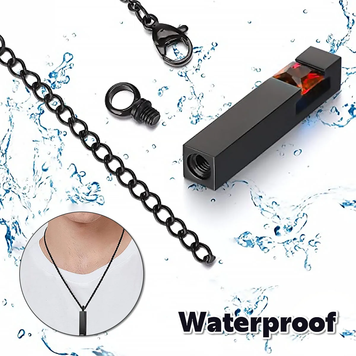 4/8Pcs Urn Necklace Set Stainless Steel Ashes Keepsake with Funnel and Pin Exquisite Waterproof Cremation Jewelry for Men Women